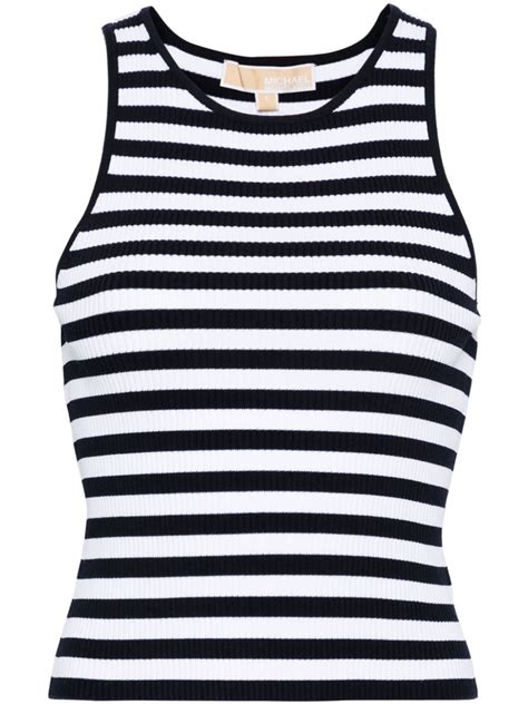 michael kors striped sleeveless top|Michael Kors off shoulder top.